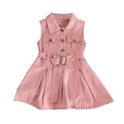 LUOGENLI Dress for Girls Summer Western Style Short Sleeved Small Floral Shawl Princess Style Girls' Dress Girls Easter Dresses 5T Party Summer Easter Dresses for Girls Size 10-12 18-24 Months